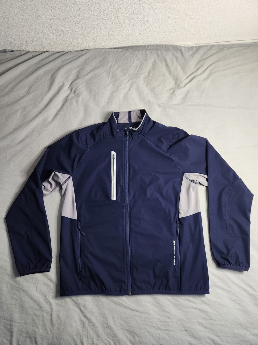 RLX Ralph Lauren Windbreaker Jacket Mens Sz Large Navy Blue RLX Ralph Lauren Windbreaker Jacket Mens Sz Large Navy Blue