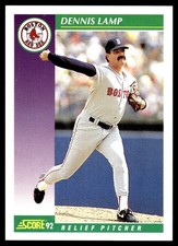 Dennis Lamp 1992 Score #335 Boston Red Sox MLB READ FREE SHIPPING AutographDen