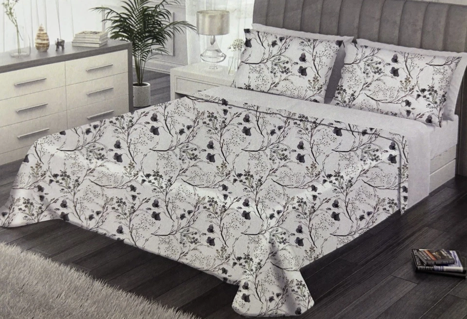 COMPLETO LENZUOLA MATRIMONIALE RASO DI COTONE FLOREALE MADE IN ITALY - Immagine 3 di 3