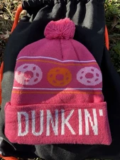 NEW Dunkin Donuts Winter Beanie Stocking Cap W/ Pom Pom 2025