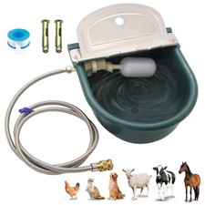Automatic Water Bowl Plastic Livestock Waterer for Horse Cattle Large, Green