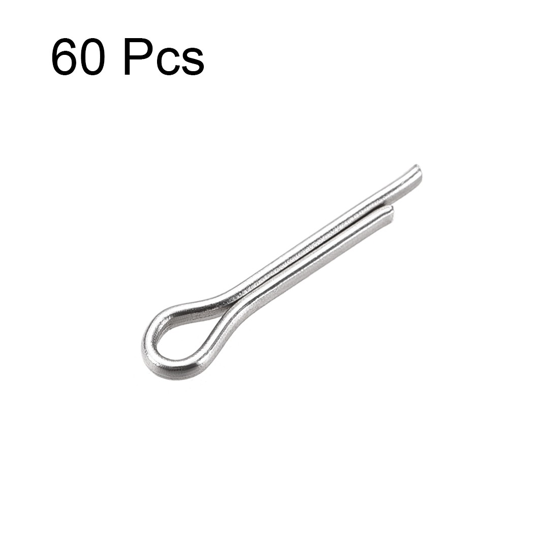 Split Cotter Pin - 1.5mm x 8mm 304 Stainless Steel 2-Prongs Silver Tone 60Pcs