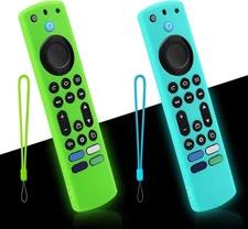2-Pack Glowing Remote Cover for Insignia/Toshiba Smart TV Remote Controls, Anti
