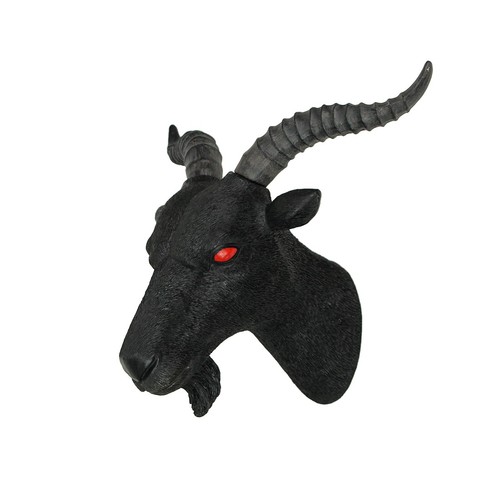 16 Inch Resin Black Baphomet Bust Wall Hanging Art Sculpture Home Decor - 第 3/8 張圖片