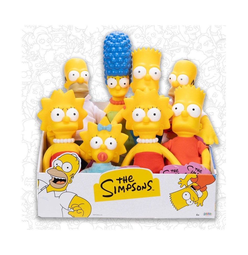 Peluches Les Simpson coffret cadeau d'anniversaire th&eacute;matique de 15 cm pack de 8