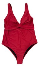 Women  s Swimsuit XL Front Twist One Piece Padded 2-sided Red/Black