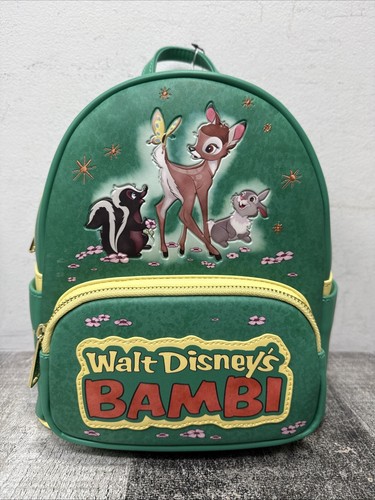 Loungefly Disney Bambi Treasures From The Vault Mini Backpack & Wallet Green - Picture 2 of 7