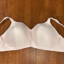 Playtex Secrets Perfectly Smooth Wire Free Bra 4707 Pink Pin Stripe 38DDD