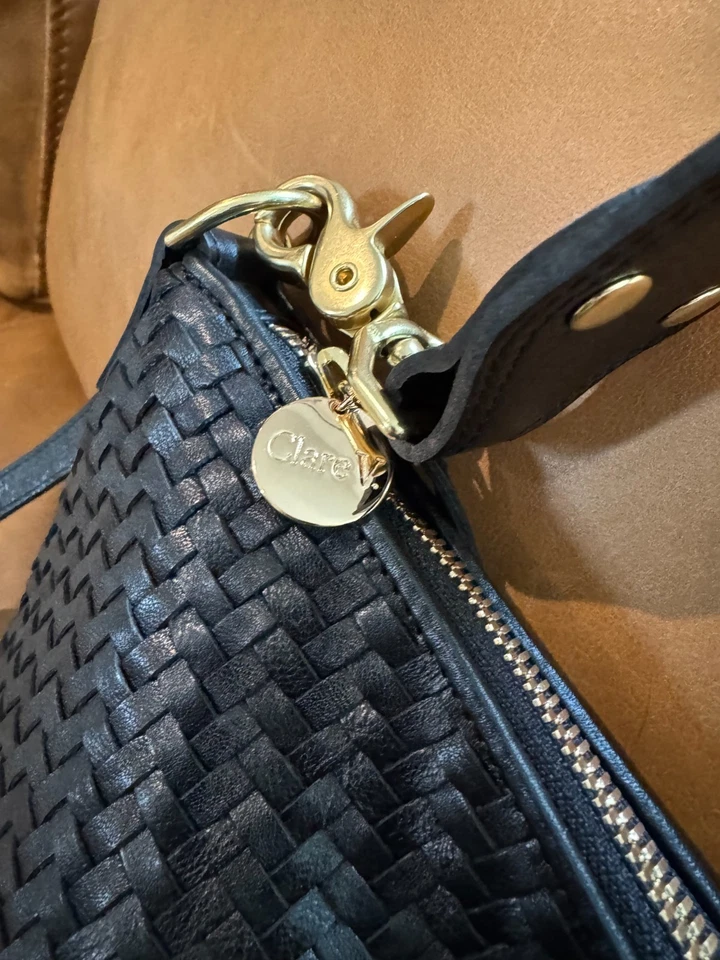 Clare V. Moyen 邮差包 黑色 编织 Zig-Zag,全新 带防尘袋 — 第 4/4 张图片
