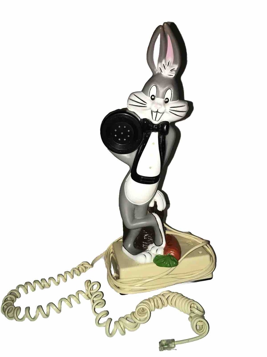 Vintage 80's Bugs Bunny Telephone Push Button Warner