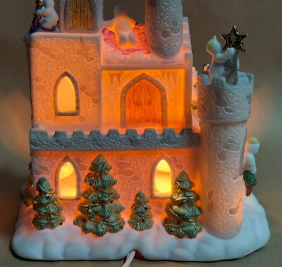 Lenox The Snowman Castle Decorative Handcrafted Light Up