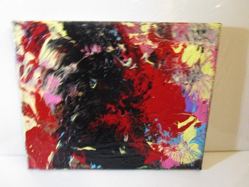Signed Musk Yai Abstract PAINTING ORIGINAL ACRYLIC ON CANVAS ABSTRACT ART 8x10” - Picture 6 of 6