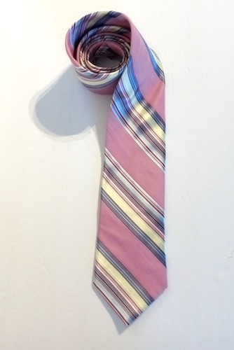 Ted Baker London Pink Striped Necktie Silk Blend Made in USA 60" - Picture 6 of 6