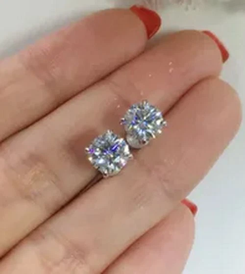 Pendientes de plata con aguja de circón cúbico para mujer joyas de moda pendientes 6-8 mm Foto 2 de 4