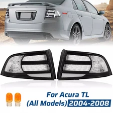 Rear Tail Light Black Housing Clear Lens Halogen Set For Acura TL 04 05 06 07 08