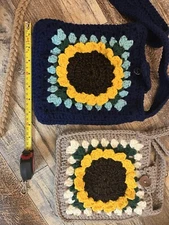 Hand Crocheted Boho Granny Square Crossbody