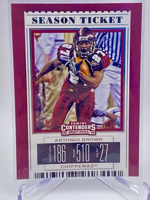 2019 Panini Contenders Draft Picks Football Antonio Brown #9 Central Michigan
