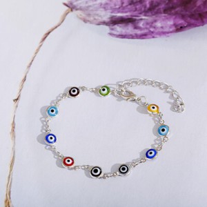 Authentic Amulet Evil Eye Bracelet Women Men 18K Gold Plated Handmade Adjustable Jewelry