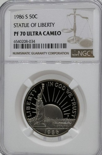 1986 S Statue of Liberty Commemorative Half Dollar NGC PF 70 Ultra Cameo #589 - Picture 4 of 13