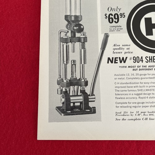 Vintage 1964 C-H Shellmaster #907 Print Ad Ammo Reloading Tool Ad Only - Picture 5 of 7