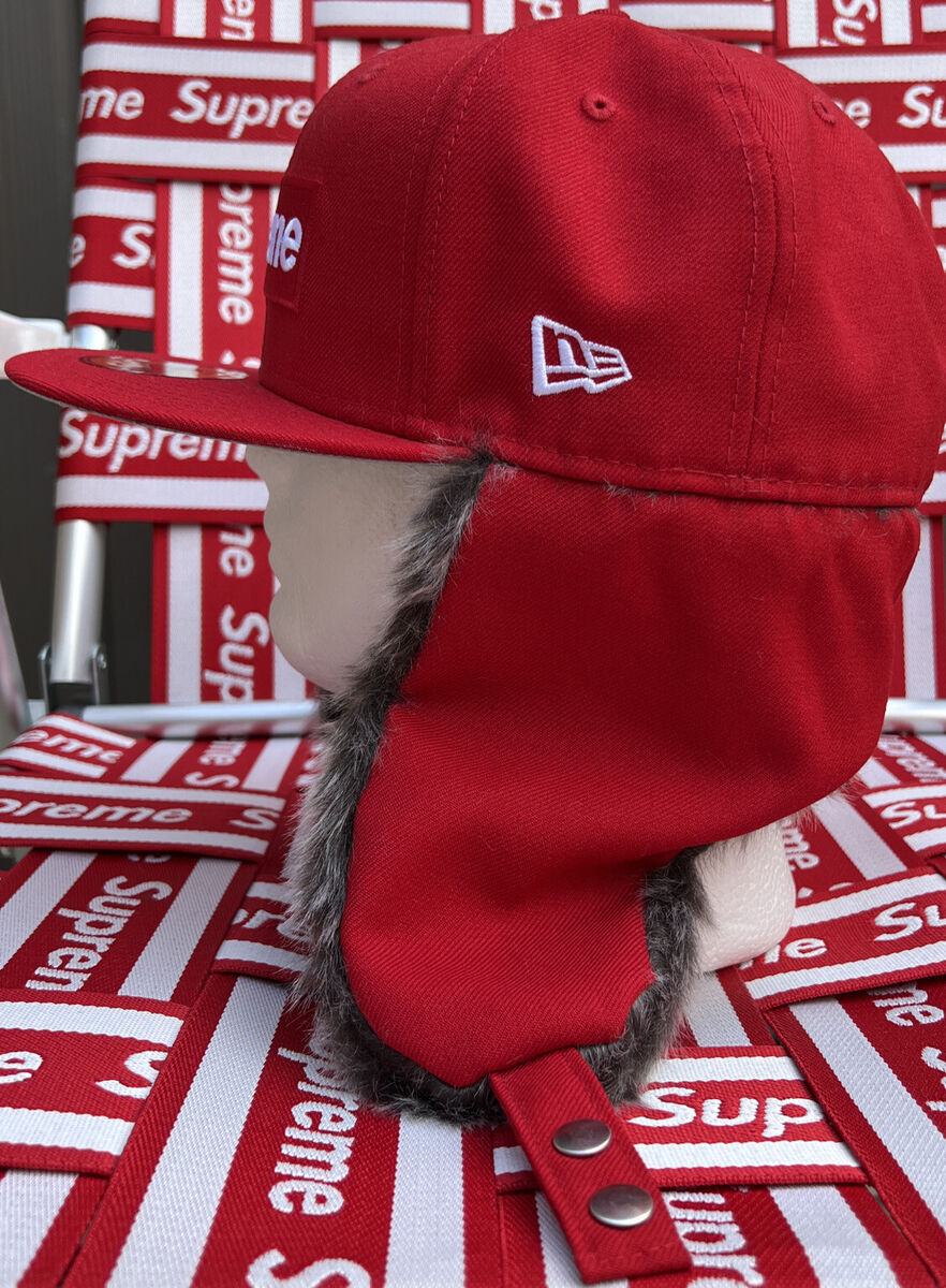 Supreme Earflap New Era Box Logo Hat!! Red!!!FW19 Size 7 3/4!BNWT!100%  Authentic