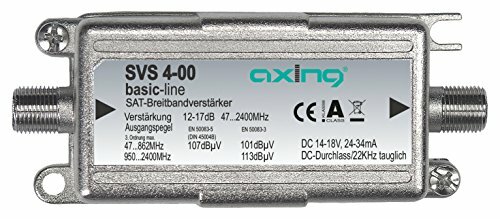 Axing SVS 4-00 Amplificatore di Linea per Segnali Satellitari e Antenna, 17 dB,
