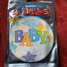 Sweet Baby Boy Uninflated Helium Bubble Balloon