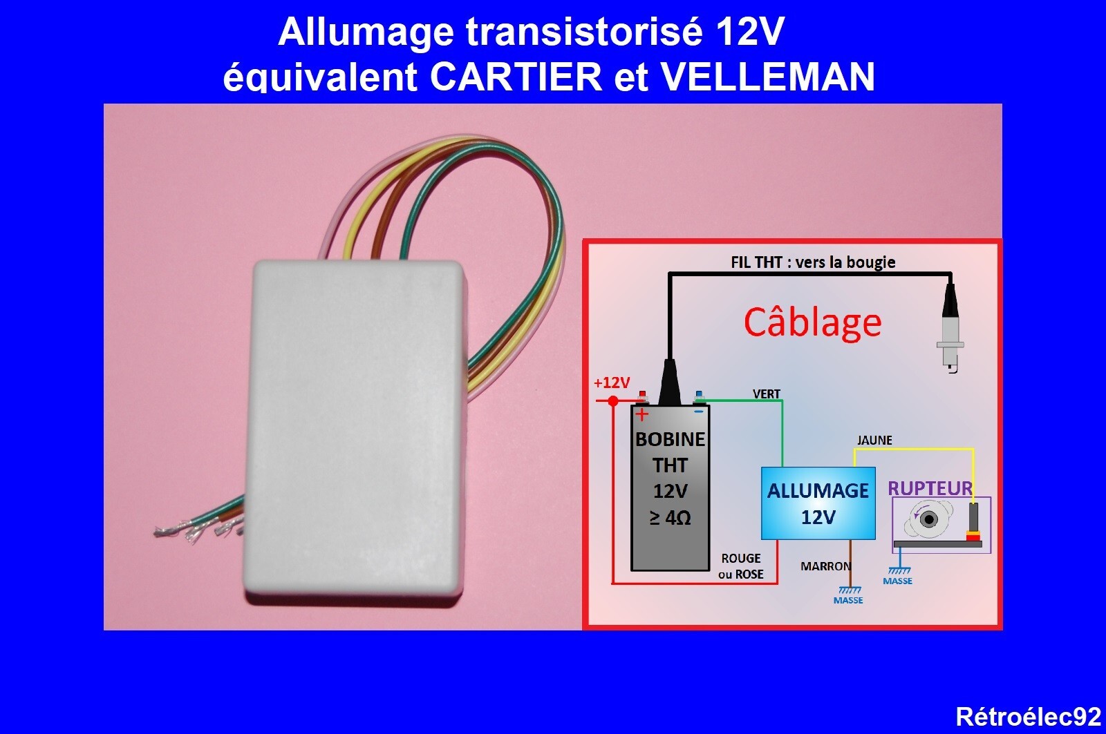 Allumage transistorisé 12V pour restaurer le système électrique d'une voiture de collection