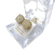 ICED HIP HOP CUBIC ZIRCONIA RAPPER 7 TYPE GOLD PLATED MAGNETIC EARRING EARRINGS
