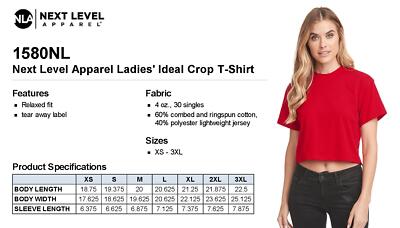 Next Level Women's Relaxed Fit Ideal Crop T-Shirt 1580NL | eBay