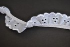 1" White Ruffled Cotton Eyelet Lace Trim Ruffle Trimming Wholesale Lot Notions