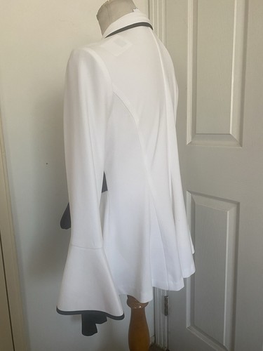 Joseph Ribkoff Black & White Color Block Fit & Flare Wrap Jacket Size 8 NWT - Picture 8 of 12