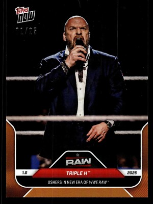 Triple H 2025 WWE Topps Now #1 Ushers In New Era Of WWE RAW Orange /25