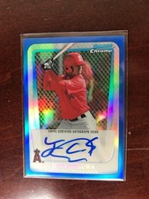 2011 BOWMAN CHROME JEAN SEGURA AUTOGRAPHED BLUE REFRACTOR PROSPECT RC /150