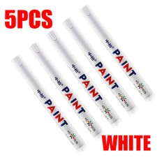 5PCS White Paint Pen Marker For Car Tyre Metal Glass Rubber Permanent Pens
