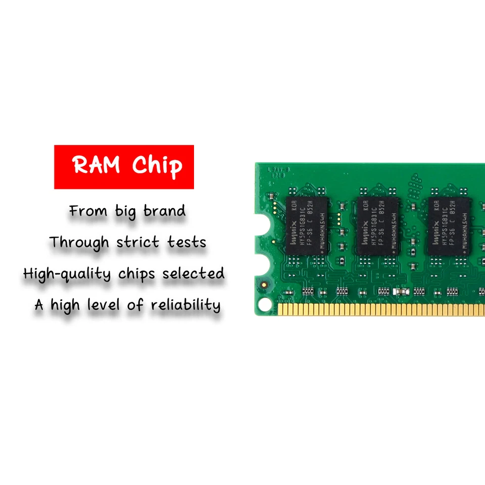 Lote de memoria de escritorio Hynix 4 GB 2 GB 1 GB DDR2 DDR3 5300 6400 667 1600 Mhz DIMM RAM Foto 4 de 4