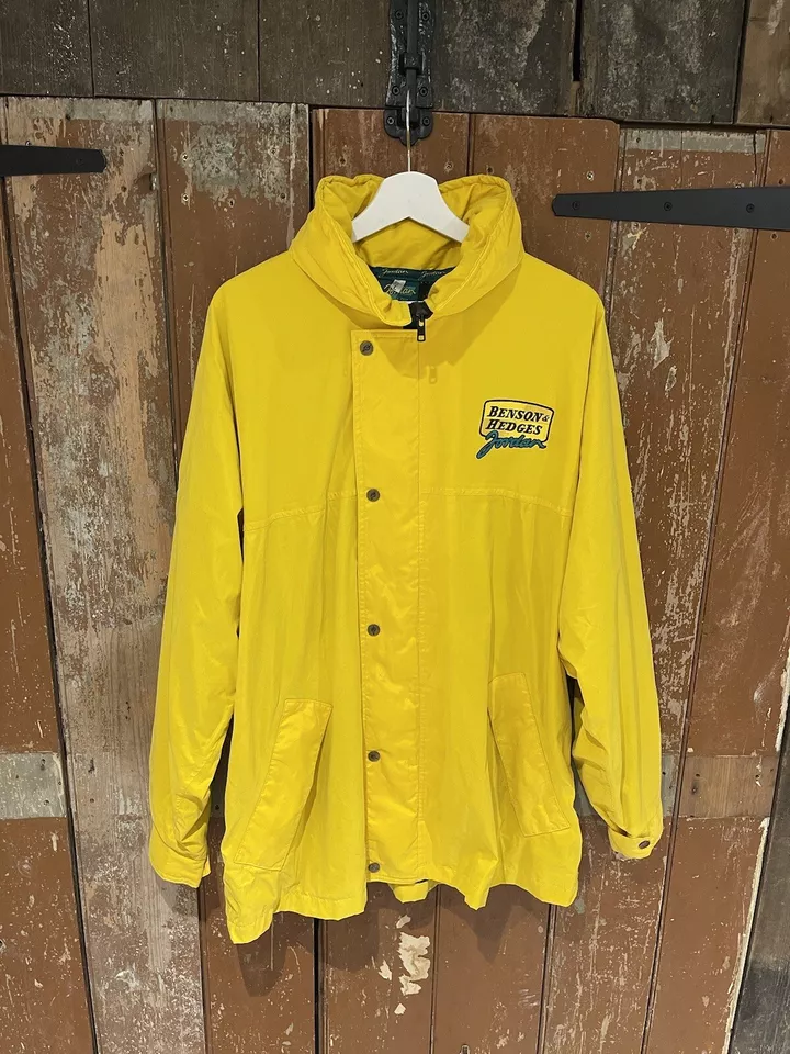 Jordan Grand Prix Formula 1 Jacket Benson & Hedges Yellow Hooded Men's Large - Image 2 of 4