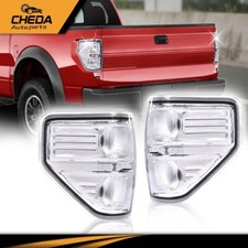 Fit For 2009-2014 Ford F150 F-150 Pickup Chrome Trim Halogen Tail Lights 1pair