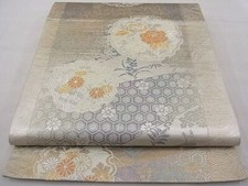JAPANESE KIMONO FUKURO OBI PURE SILK VINTAGE E2192
