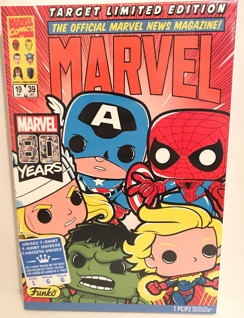 Funko POP! Tees Limited Edition Marvel 80 Years Avengers Size L T