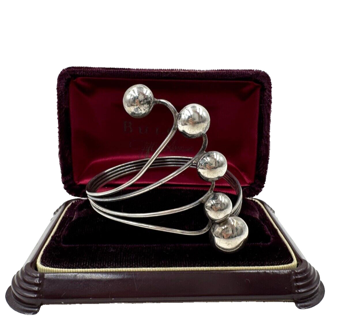 STERLING SILVER HALLMARK LARGE BANGLE CLAMPER CUF… - image 1