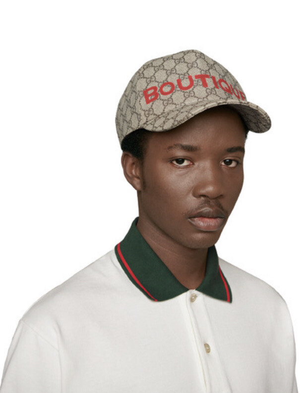 GUCCI boutique キャップ　XLサイズ NEW 100% Authentic GUCCI Boutique Logo Print Baseball Cap Hat Size