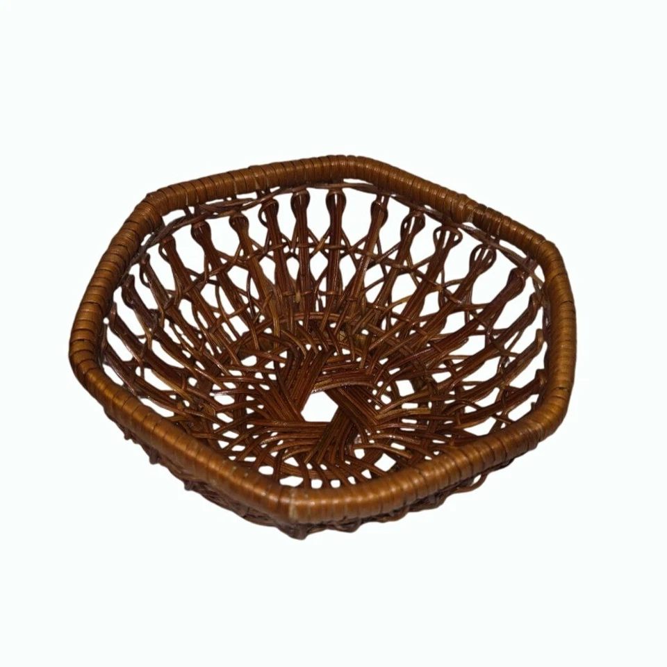 Vintage Basket Set Rustic Handwoven Wicker Twig Decorative Boho flower girl - Image 4 of 4