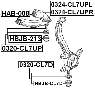 Brazo superior delantero rótula - para Honda ACCORD CL# 2002-2008 OEM 51460-SFE-003 Foto 2 de 3