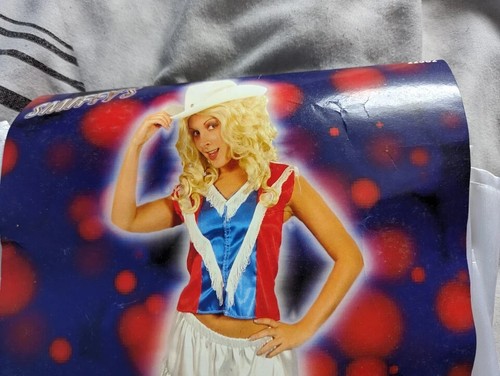 Sexy Cowgirl Fancy Dress Costume Women USA Western Skirt and Top Adult - Picture 9 of 23