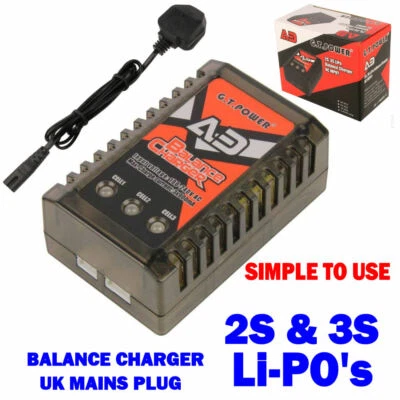 GT POWER Lipo Charger for 2S 3S Battery (7.4V,11.1V) Fast Balance Charger EASY TO USE!