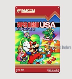 Super Mario Usa Nintendo Famicom Retro Video Game Metal Poster Tin Sign 20*30cm