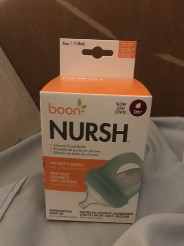 Boon NURSH Silicone Pouch Bottle 4oz Slow Flow 0m+ Dishwasher Safe - Picture 2 of 8
