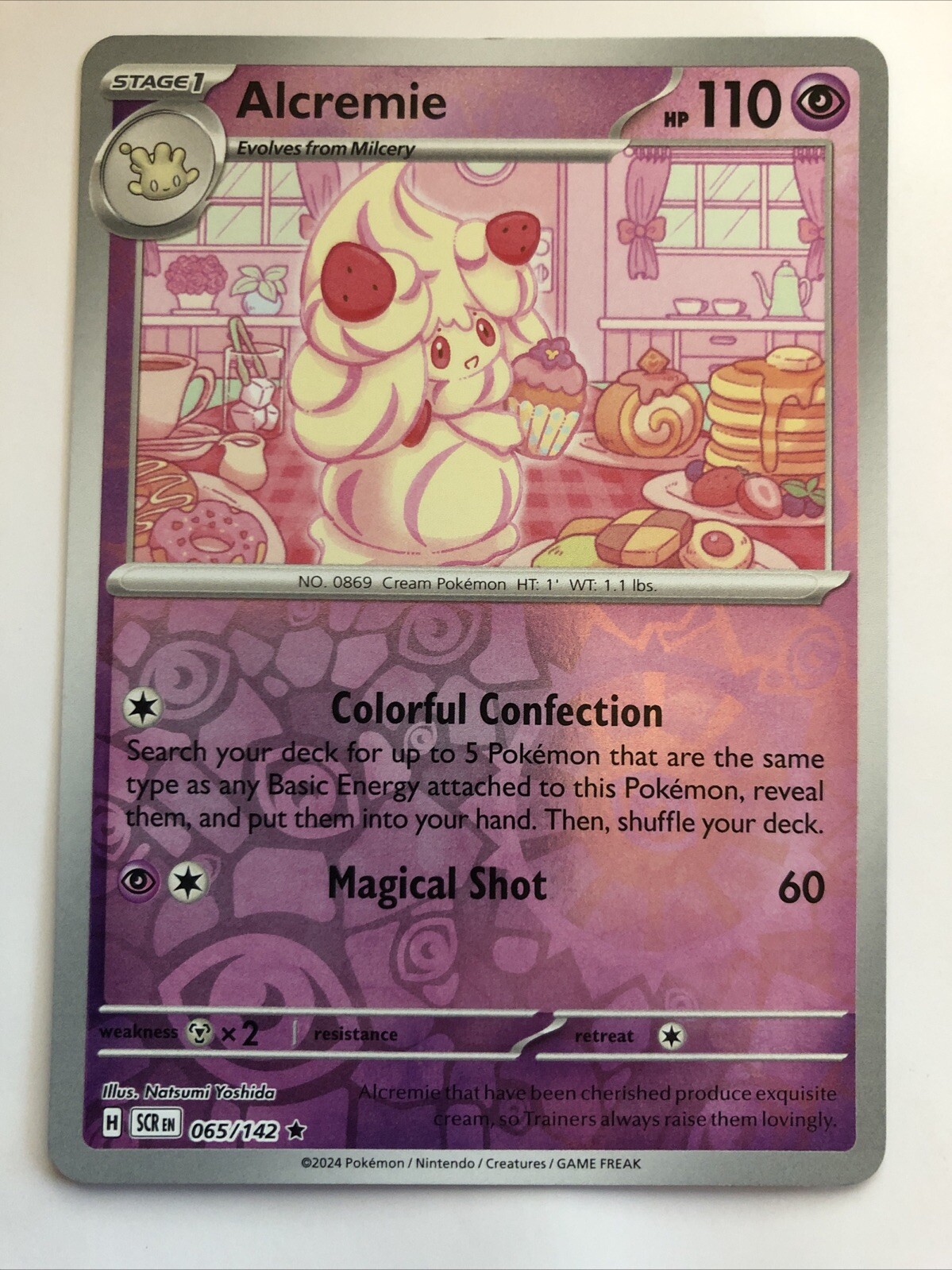 Pokémon TCG Stellar Crown Alcremie Reverse Holofoil 065/142 NM Rare
