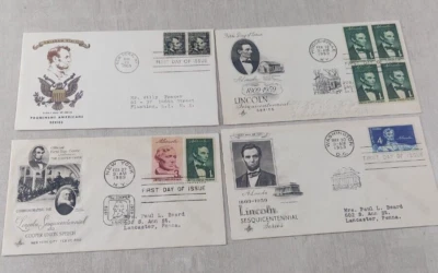 Lot d'anciennes enveloppes premier jour / First Day, Abraham Lincoln, 1959 - Photo 1/4